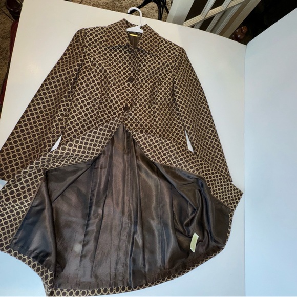 Sigrid Olsen Long Blazer Single Breasted Brown Gold Vintage - Picture 11 of 17